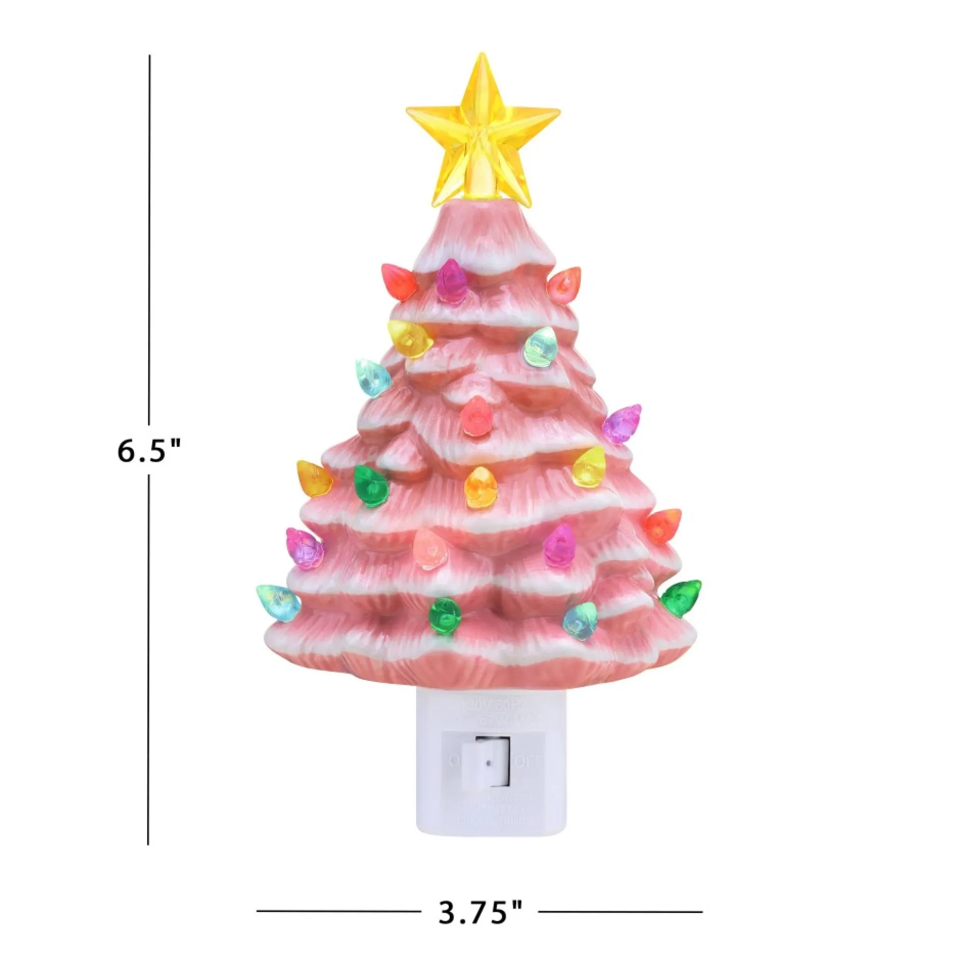 Fashion Mr. Christmas Nostalgic Ceramic Tree Nightlight - Pink