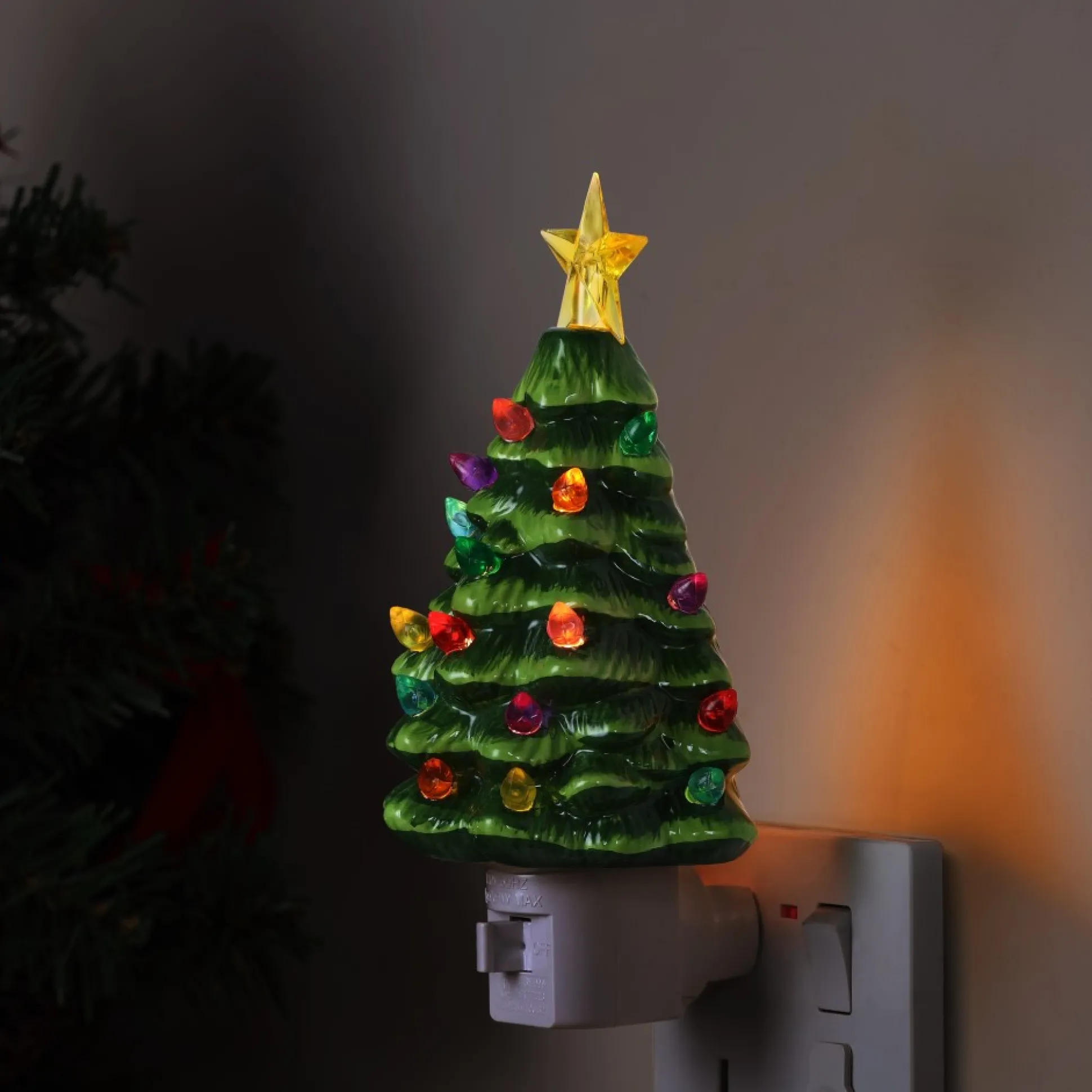 Fashion Mr. Christmas Nostalgic Ceramic Tree Nightlight - Green