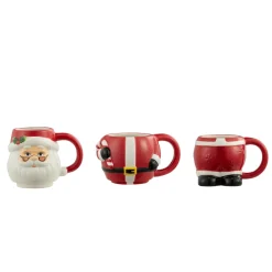 Best Sale Mr. Christmas 12Oz Set Of 3 Ceramic Stacking Mugs - Santa