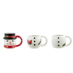 Hot Mr. Christmas 12Oz Set Of 3 Ceramic Stacking Mugs - Snowman