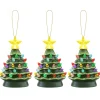 Outlet Mr. Christmas Set Of 3 Nostalgic Ceramic Tree Ornaments - Green