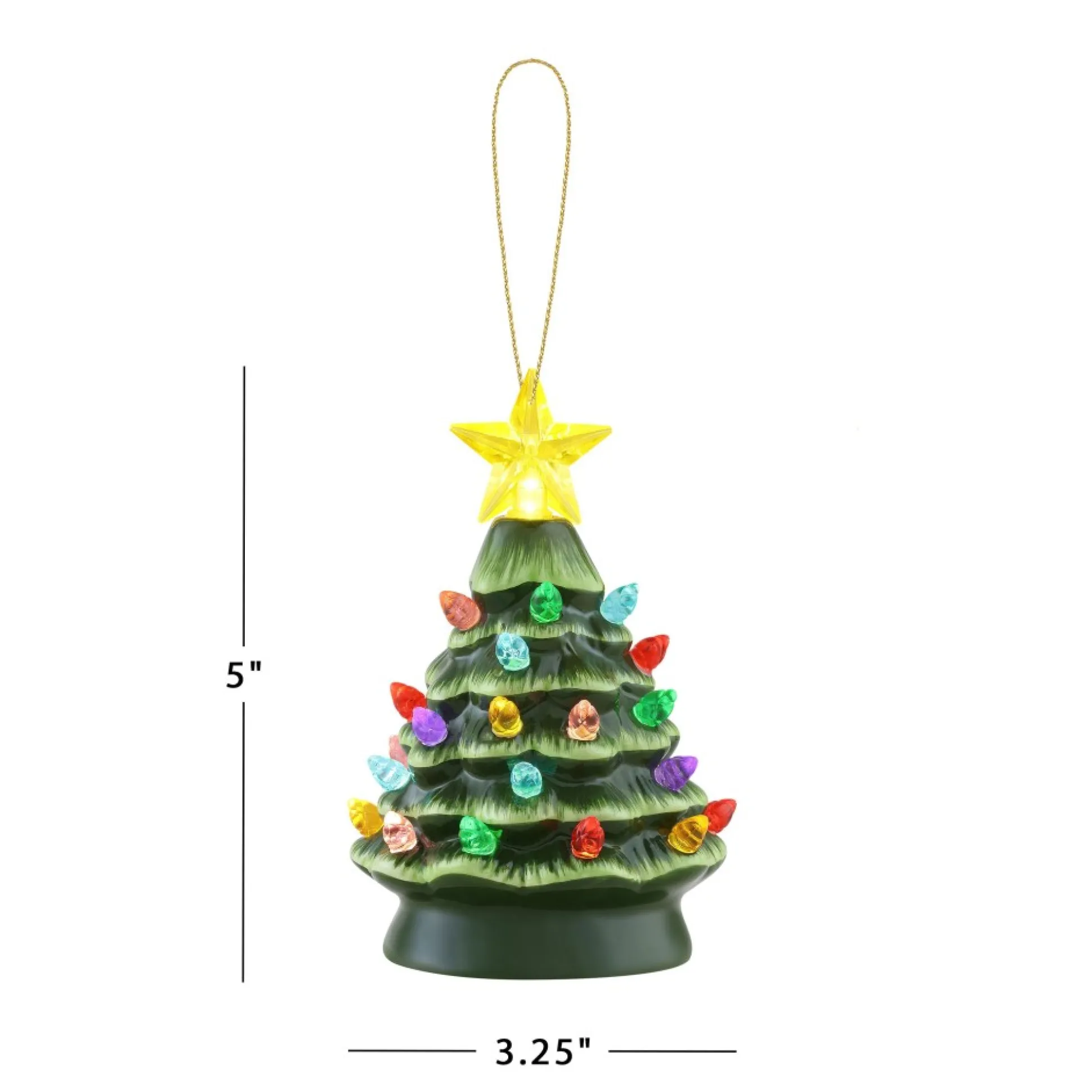 Flash Sale Mr. Christmas Set Of 3 Nostalgic Ceramic Tree Ornaments - Green